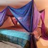 Bed Canopy Curtains Boho Curtains Bohemian Blue Decor India Silk Sari Saree Made to Order Queen Purple Over Bed Tent (King(78"x78"x78")) view 2