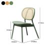 CraftThink Modern Dining Chairs, Armless Contemporary Rattan Dining Chair Open Back Dining Side Furniture in Matte Finish for Kitchen Dining Room, Set of 2 Black view 3
