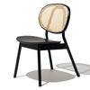 CraftThink Modern Dining Chairs, Armless Contemporary Rattan Dining Chair Open Back Dining Side Furniture in Matte Finish for Kitchen Dining Room, Set of 2 Black view 4