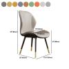 CraftThink Modern Dining Chairs, Scandinavian Armless Glam Leather Dining Chair Wingback Side Furniture in Matte Finish for Kitchen Dining Room, Set of 2 Grey view 3