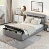 CKLMMC Full Size Upholstery Platform Bed with Storage Headboard and Footboard, Support Legs, Storage Bed, Wood Slat Support, No Box Spring Needed view 1