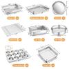 E-far 10-Piece Baking Pans set, Stainless Steel Bakeware Set for Oven, Include Cake Pan/Baking Cookie Sheet/Pizza/Muffin/Loaf Pan, Non-Toxic & Heavy Duty, Dishwasher Safe view 2