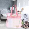 DOITOOL Portable Mesh Beach Bag Pink Nylon Toiletry Pouch for Travel view 3