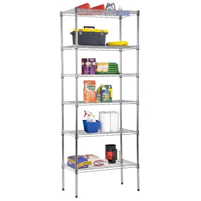 Dlewmsyic NSF 6-Tier Commercial Shelving - 23" L x 13" W x 59" H Heavy Duty Metal Shelves, 900lb Adjustable Wire Shelves for Garage/Pantry/Kitchen (Chrome)