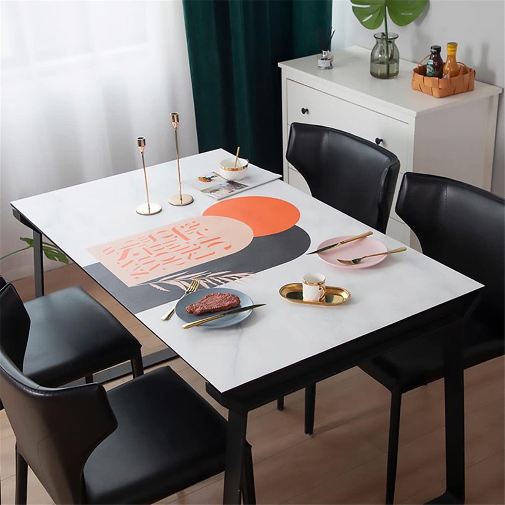 XQKXHZ PU Leather Tablecloth, PVC Oilcloth Tablecloth Wipeable Spill Proof Waterproof Table Cloths Rectangle for Kitchen Dining Room Party Holiday Christmas Table Decor,5,35"x35"