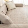 XSlive Farmhouse Cotton Embroidered Sofa Slipcover 1-Piece Solid Color Quilted Sectional Couch Cover Non Slip Soft Sofa Cover Washable Furniture Protector for Dogs, Children, Pets(Khaki,43"x70") view 4