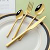 16 Piece Gold Silverware Set for 4 Durable 18/10 Stainless Steel Flatware Sets Home Kitchen Hotel Restaurant Cutlery Utensil Include Fork Spoon Knife Teaspoon Mirror Polished Dishwasher Safe view 3