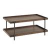 Alaterre Furniture Kyra 3-Piece Oak and Metal Living Room Set with 42" L Coffee Table and Two 27" Side Tables view 3
