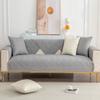 XSlive Farmhouse Cotton Embroidered Sofa Slipcover 1-Piece Solid Color Quilted Sectional Couch Cover Non Slip Soft Sofa Cover Washable Furniture Protector for Dogs, Children, Pets(Gray,43"x70") view 1
