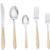 Hammered Gold Silverware Set Durable Stainless Steel Cutlery Utensil Kitchen Wedding Restaurant Flatware Sets Service for 4 Include Knife Spoon Fork Dessert Fork Mirror Polished Dishwasher Safe view 1