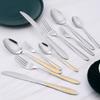 Hammered Gold Silverware Set Durable Stainless Steel Cutlery Utensil Kitchen Wedding Restaurant Flatware Sets Service for 4 Include Knife Spoon Fork Dessert Fork Mirror Polished Dishwasher Safe view 2