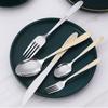 Hammered Gold Silverware Set Durable Stainless Steel Cutlery Utensil Kitchen Wedding Restaurant Flatware Sets Service for 4 Include Knife Spoon Fork Dessert Fork Mirror Polished Dishwasher Safe view 4
