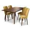 Ashcroft Furniture Co Adaya Modern Solid Wood Walnut Dining Table and 4 Chair Set view 1