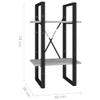 FAMIROSA 2-Tier Book Cabinet Concrete Gray 15.7"x11.8"x27.6" Chipboard Grey 12.5 lbs view 2