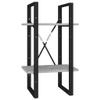 FAMIROSA 2-Tier Book Cabinet Concrete Gray 15.7"x11.8"x27.6" Chipboard Grey 12.5 lbs view 3