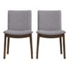 ASHCROFT Valentine Mid-Century Modern Fabric Dining Chair in Light Grey (Pair) view 1