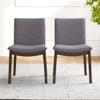 ASHCROFT Valentine Mid-Century Modern Fabric Dining Chair in Light Grey (Pair) view 2