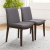 ASHCROFT Valentine Mid-Century Modern Fabric Dining Chair in Light Grey (Pair) view 3