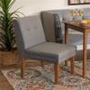 Baxton Studio Stewart Gray Velvet Upholstered and Brown Wood Dining Chair view 2