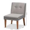 Baxton Studio Stewart Gray Velvet Upholstered and Brown Wood Dining Chair view 3