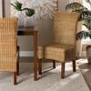 Baxton Studio Shamara Bohemian Natural Rattan and Mahogany Wood Dining Chair view 2