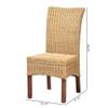 Baxton Studio Shamara Bohemian Natural Rattan and Mahogany Wood Dining Chair view 3
