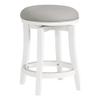 Alaterre Furniture Ellie Counter Height Swivel Barstool  Upholstered 360 Memory Return Kitchen Island Chair with Padded Seat, Solid Wood Frame, and Metal Kick Plate (White & Light Gray) view 1