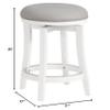 Alaterre Furniture Ellie Counter Height Swivel Barstool  Upholstered 360 Memory Return Kitchen Island Chair with Padded Seat, Solid Wood Frame, and Metal Kick Plate (White & Light Gray) view 3
