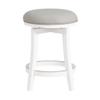Alaterre Furniture Ellie Counter Height Swivel Barstool  Upholstered 360 Memory Return Kitchen Island Chair with Padded Seat, Solid Wood Frame, and Metal Kick Plate (White & Light Gray) view 4