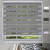 Cordless Zebra Blinds Roller Window Shades,Dual Layer Sheer Day and Night Blinds,Horizontal Free-Stop Zebra Blinds for Windows,Privacy Light Control [Gray, Size 58" W x 64" H] Custom Cut to Size view 1