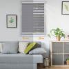 Cordless Zebra Blinds Roller Window Shades,Dual Layer Sheer Day and Night Blinds,Horizontal Free-Stop Zebra Blinds for Windows,Privacy Light Control [Gray, Size 58" W x 64" H] Custom Cut to Size view 3