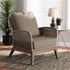 Baxton Studio Jennifer Gray Woven Rope Mahogany Accent Chair view 2