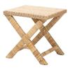 Baxton Studio Farica Modern Bohemian Natural Rattan and Mahogany Accent Bench view 1