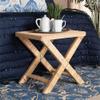 Baxton Studio Farica Modern Bohemian Natural Rattan and Mahogany Accent Bench view 2