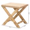 Baxton Studio Farica Modern Bohemian Natural Rattan and Mahogany Accent Bench view 3
