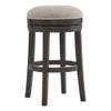 Alaterre Furniture Clara Swivel Bar Height Stool, Dark Brown, 360-Degree Swivel, Solid Rubberwood Construction, 18 1/2 in. W x 18 1/2 in. D x 29 in. H, Ideal for Kitchen Island, Bar or Bistro Table view 1