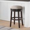 Alaterre Furniture Clara Swivel Bar Height Stool, Dark Brown, 360-Degree Swivel, Solid Rubberwood Construction, 18 1/2 in. W x 18 1/2 in. D x 29 in. H, Ideal for Kitchen Island, Bar or Bistro Table view 2