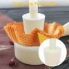 2PCS Waffle Cone Shaper, Cone Ice Cream Maker Cone Roller Waffle Rolling and Forming Tool Cone Roller Egg Roll DIY Mold Waffle Cone Mold Kit Pastry Ice Cream Waffle Cone Mold for Kitchen, White view 2