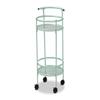 Baxton Studio Newell Mid-Century Modern Green Finished Metal 2-Tier Kitchen Cart view 1