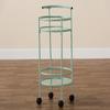 Baxton Studio Newell Mid-Century Modern Green Finished Metal 2-Tier Kitchen Cart view 4