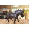 D-Art Collection Teak/Mahogany Solid Wood Standing Horse Statue in Dark Brown view 2