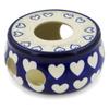 Polmedia Polish Pottery Heater - Hypnotic Hearts Pattern Handmade in Boleslawiec Poland by Ceramika Artystyczna + Certificate of Authenticity view 1