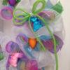 Easter Wreath, Luxury Handmade  Easter Eggs and Bunnies Ribbon Front Door Decor, 24 or 28 Inch view 2