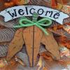 Spring Wreath, Luxury Handmade - Carrot Bunch Welcome Front Door Decor, 24 or 28 Inch view 2