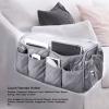 Pilipane Remote Control Holder for Recliner Couch, Sofa Armrest Lunch Box, Couch Remote Holder Pocket Design Watertight Reasonable Layout (Gray), Sofa Armrest Lunch Box, Remote Control Holder fo view 2