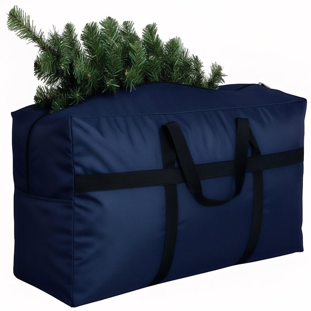 DoYiKe Extra Large Storage Duffle Bag with Zippers and Handles, Heavy Duty Blue Big Foldable Bag for Travel-38x23x11Inch