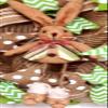 Handmade Adorable Deco Mesh Easter Bunny Wreath view 2