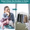 Clothes Drying Rack, Stainless Steel Drying Rack Clothing, Foldable Clothes Towel Rail Stand Space Saving Laundry Rack, Easy Storage, for Home Balcony Yard view 2