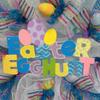 Glittering Easter Egg Hunt Deco Mesh Wreath. Available in 24 inch and 28 inch diameters. view 2