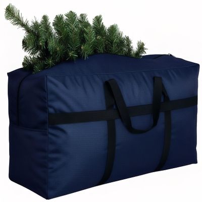 DoYiKe Extra Large Storage Duffle Bag with Zippers and Handles, Heavy Duty Blue Big Foldable Bag for Travel-130L